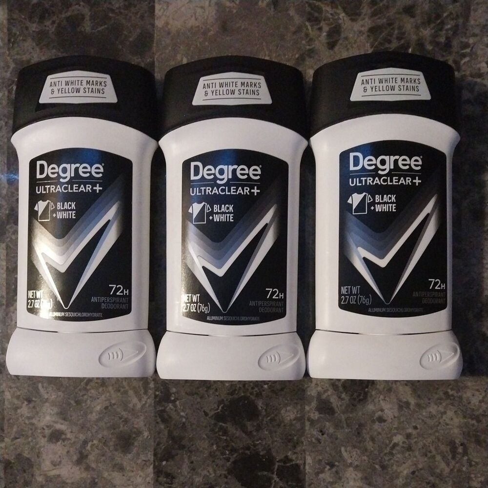 Degree Men Ultraclear +  Antiperspirant,Black & White, 2.7 oz (3 Pack) Exp:01/28